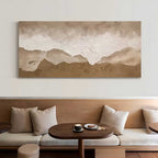 Minimalist 3D Textured Landscape Painting Warm Neutral