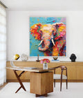 Textured Palette Knife Elephant Painting