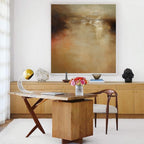 Neutral Warm Abstract Landscape Oil Painting
