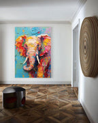 Textured Palette Knife Elephant Painting