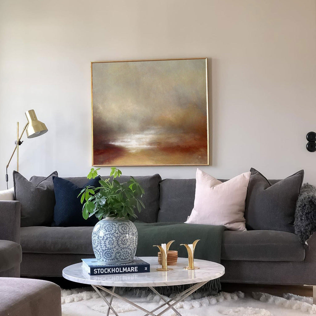Wabi-Sabi Neutral Landscape Abstract Oil Painting