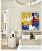 Mosaic-Style Painting Vibrant Color Blocks