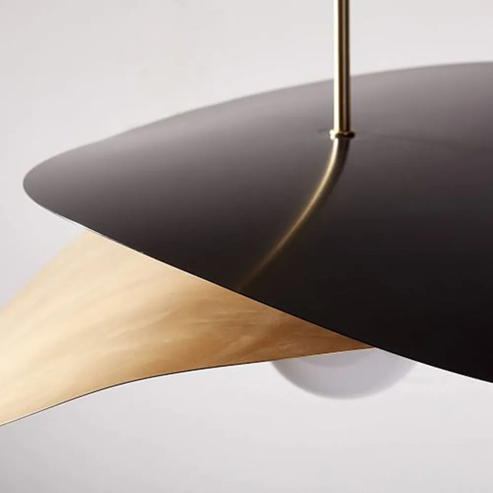 Arisha Decorative Geometric Metal Pendant Light, Black/Gold