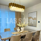 Kristy Nordic Postmodern Luxury Gold Crystal Chandelier for Dining Room & Living Room