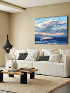 Textured Impasto Ocean Sunset Oil Painting