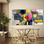 Pop Art Abstract Face & Cocktail Painting