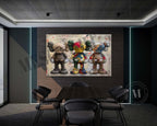 Pop Art Character Trio Oil Painting