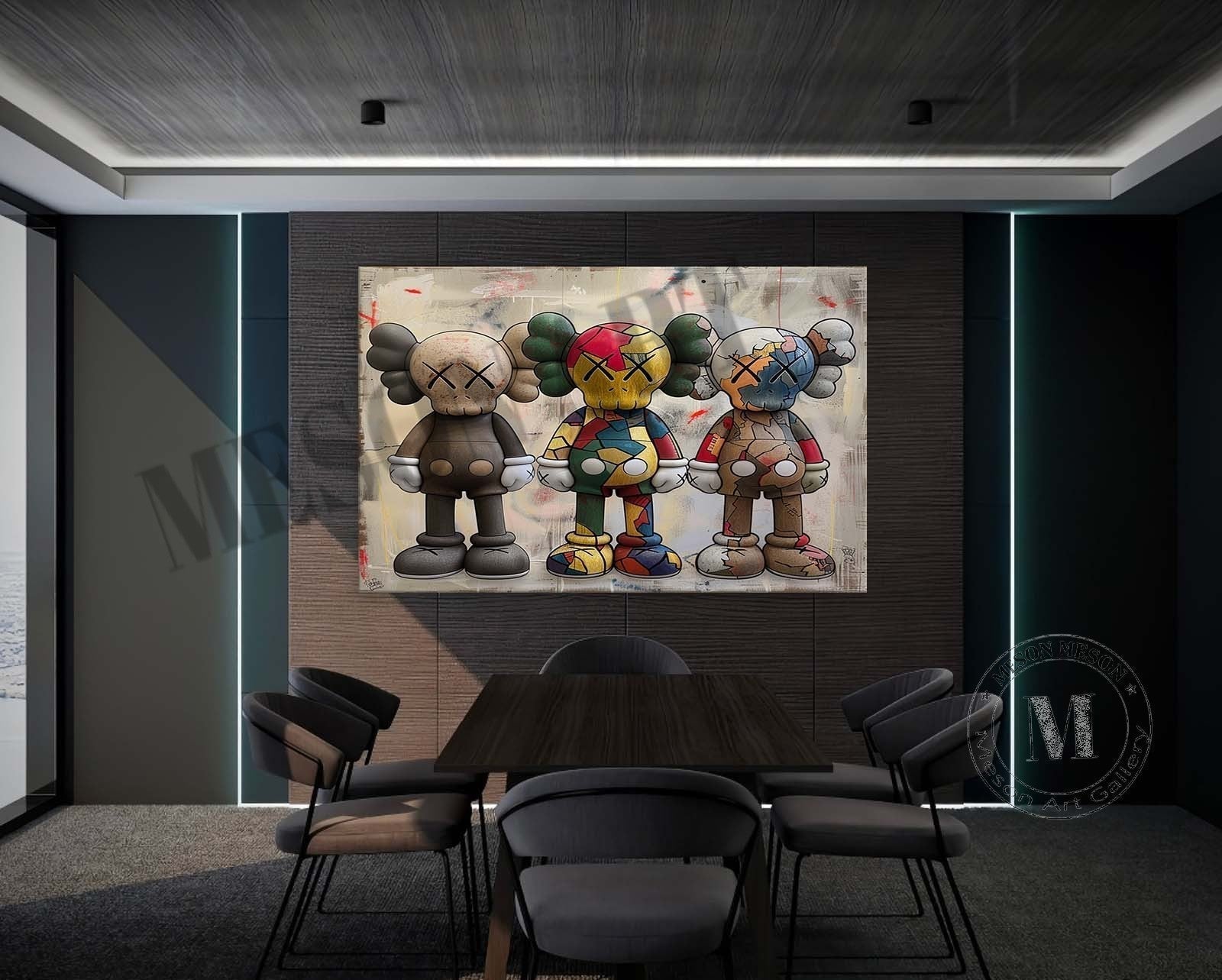 Pop Art Character Trio Oil Painting