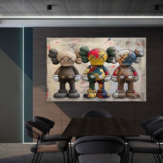 Pop Art Character Trio Oil Painting