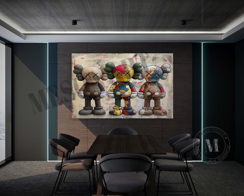 Pop Art Character Trio Oil Painting