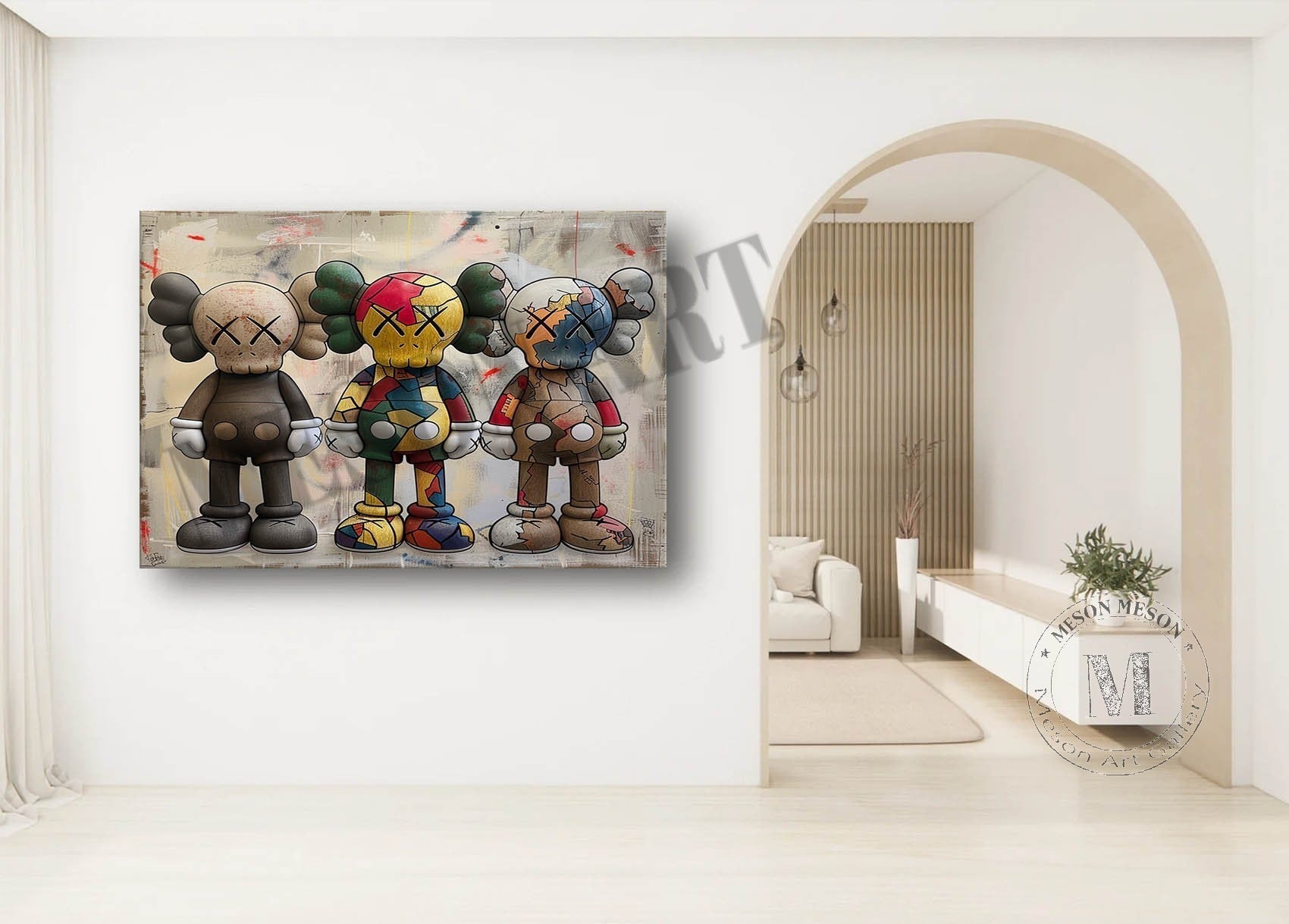 Pop Art Character Trio Oil Painting