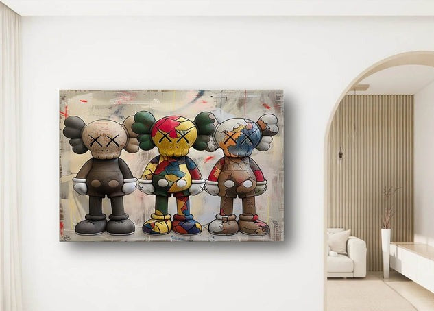 Pop Art Character Trio Oil Painting