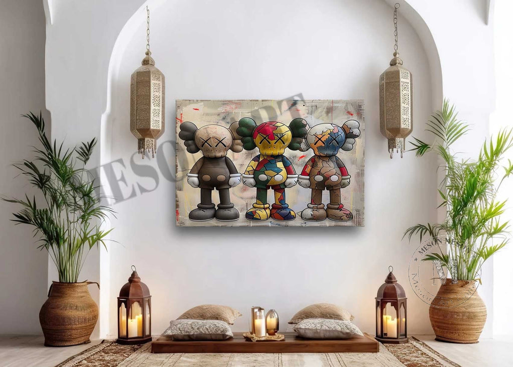 Pop Art Character Trio Oil Painting