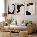 Neutral Organic Abstract Triptych Wall Art Set