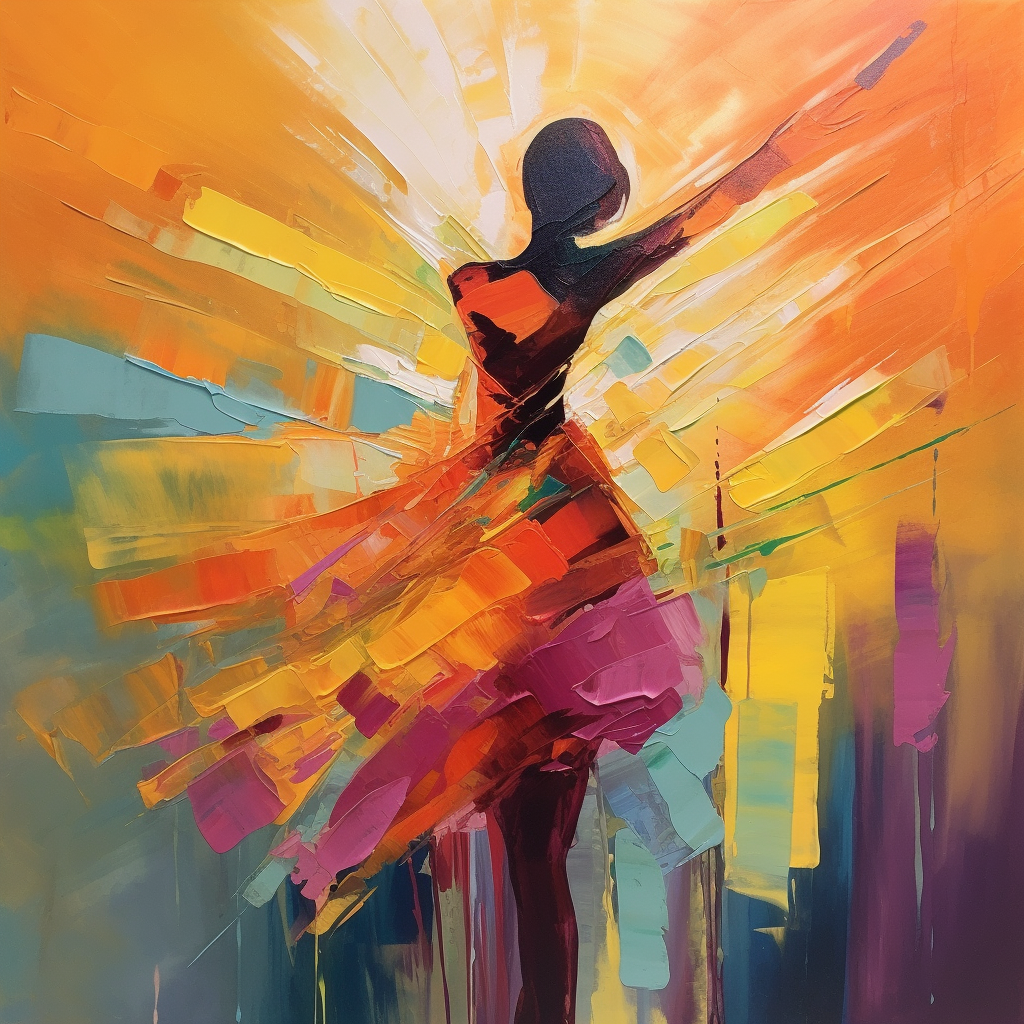 Palette Canvas Bold Impasto Ballerina Vibrant Art
