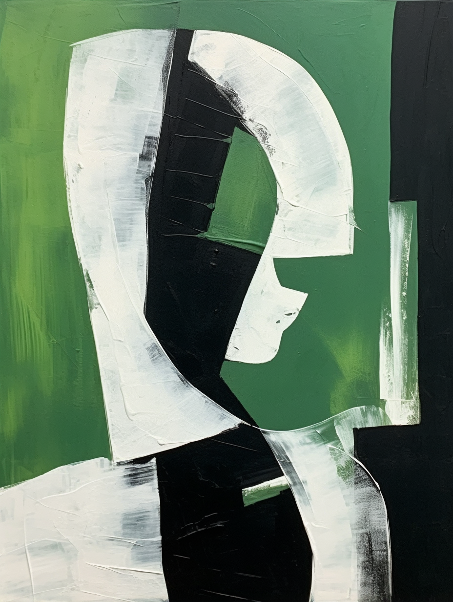 Dark Green Minimalist Figure Wall Art Luxury Decor