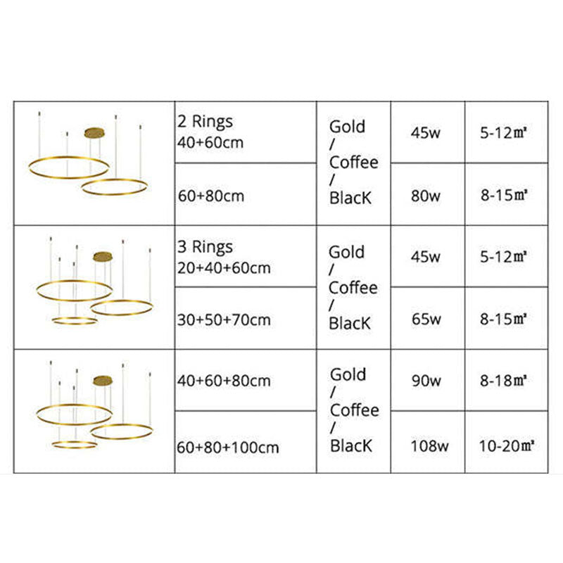 Remi Pendant Light Ring Modern Metal Living Room - 11
