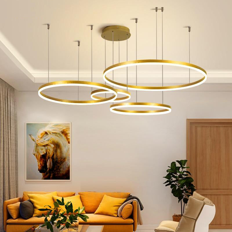 Remi Pendant Light Ring Modern Metal Living Room - 12