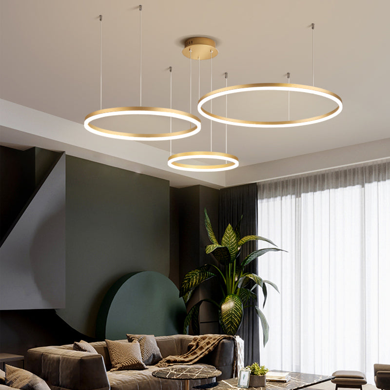 Remi Pendant Light Ring Modern Metal Living Room - 16