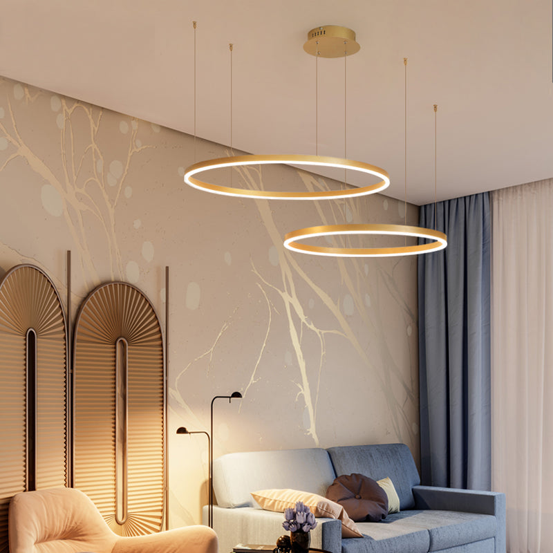 Remi Pendant Light Ring Modern Metal Living Room - 3