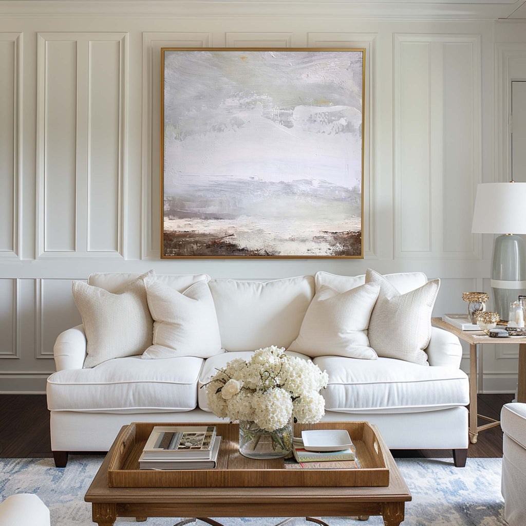 Serene Neutral Landscape Painting