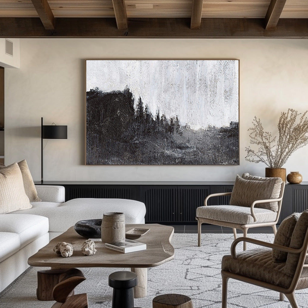 Monochromatic Forest Landscape Painting