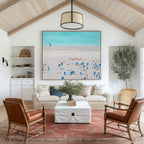 Coastal Beach Scene Oil Painting Horizontal