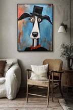 Surrealist Dog Painting Dapper Gentleman