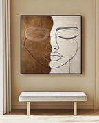 Minimalist Dual Face One-Line Art Two-Tone