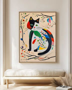 Surrealist Cat Painting Vibrant Patchwork