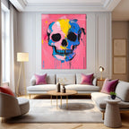Pop Art Skull Painting Vibrant Modern Wall Art