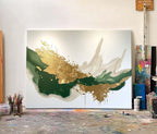 Emerald Gold Painting Luxurious Modern Wall Art