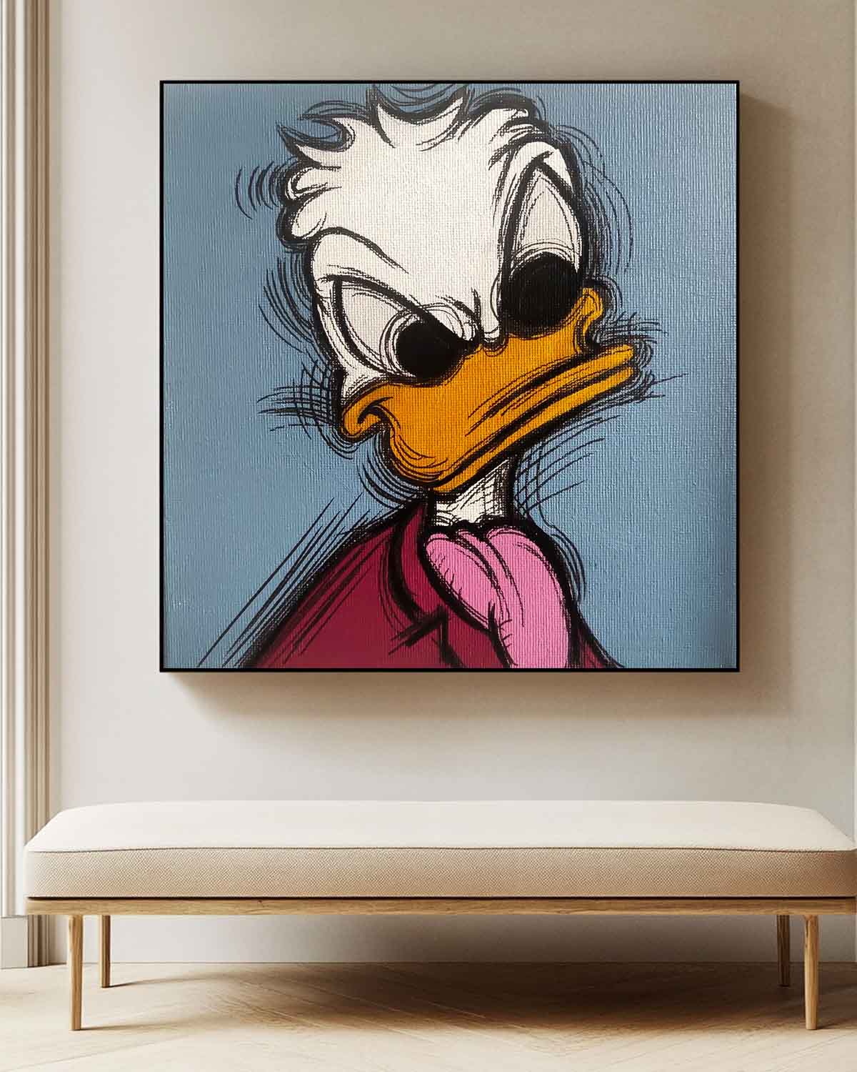 Pop Art Angry Donald Duck Painting Edgy Wall Art