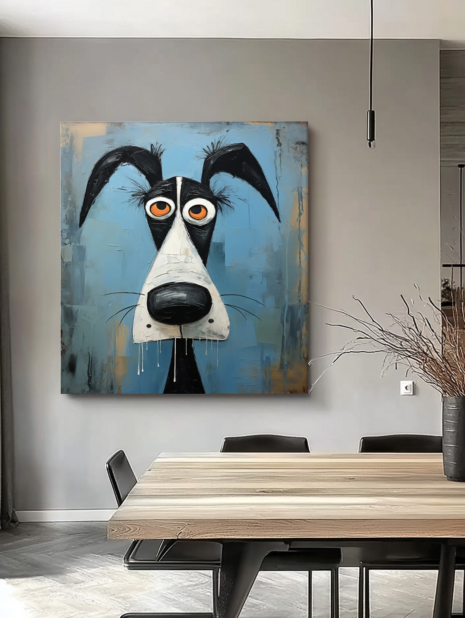Surrealist Dog Painting Whimsical Pup Modern