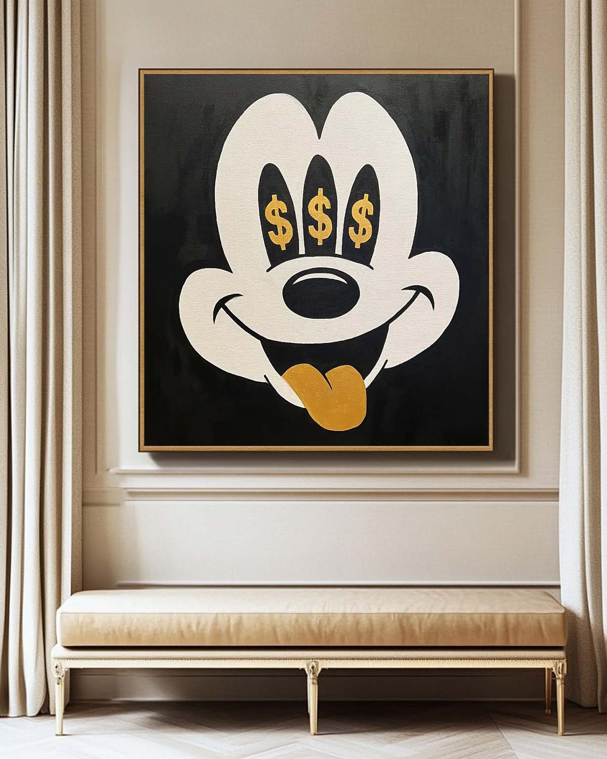 Pop Art Money Eyes Mickey Mouse Painting Wall Art
