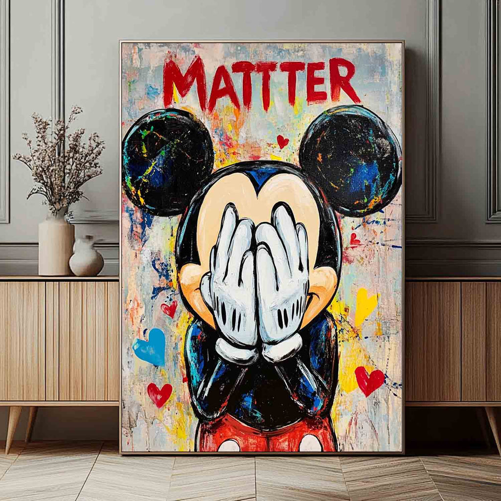 Pop Art Mickey Mouse Matter Painting Bold Wall Art