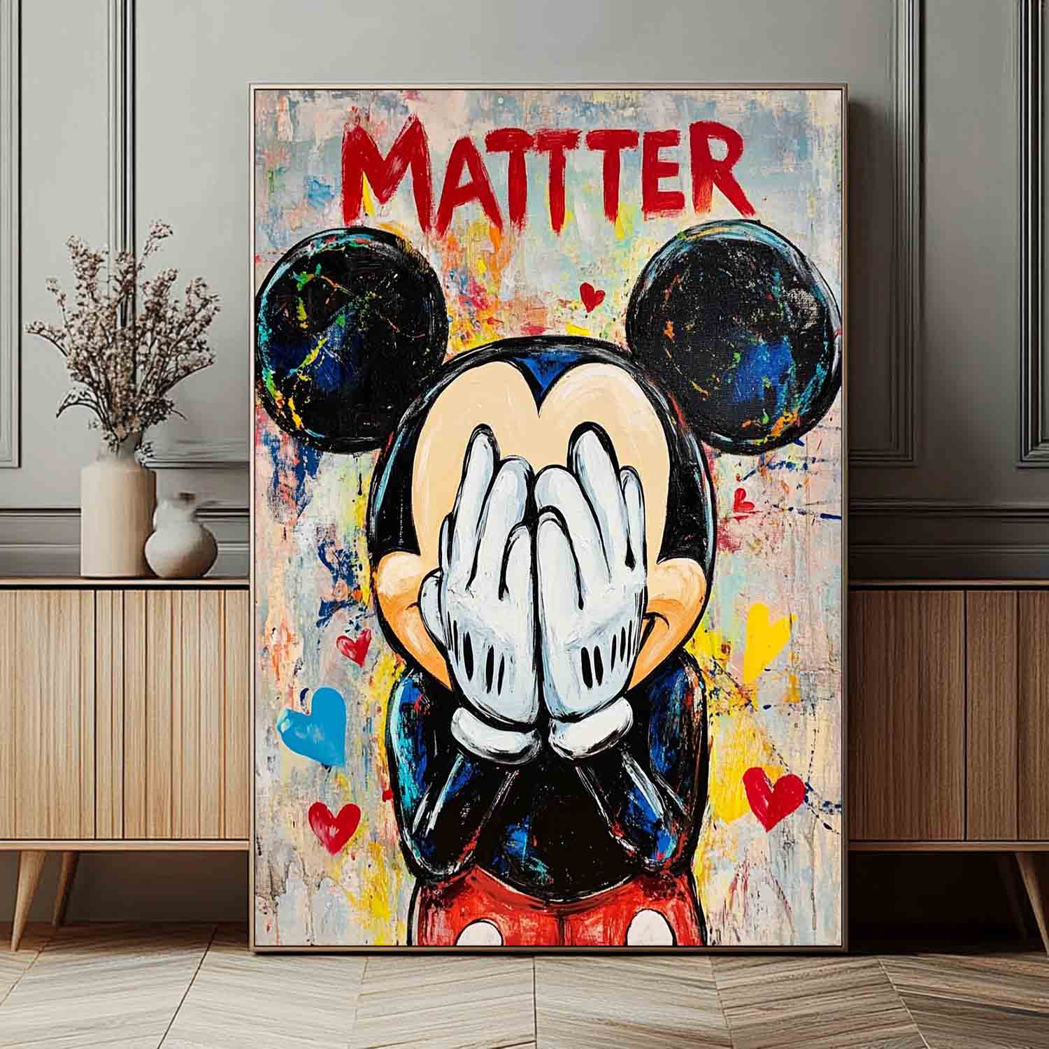 Pop Art Mickey Mouse Matter Painting Bold Wall Art
