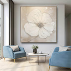 Textured Neutral Floral Painting Serene