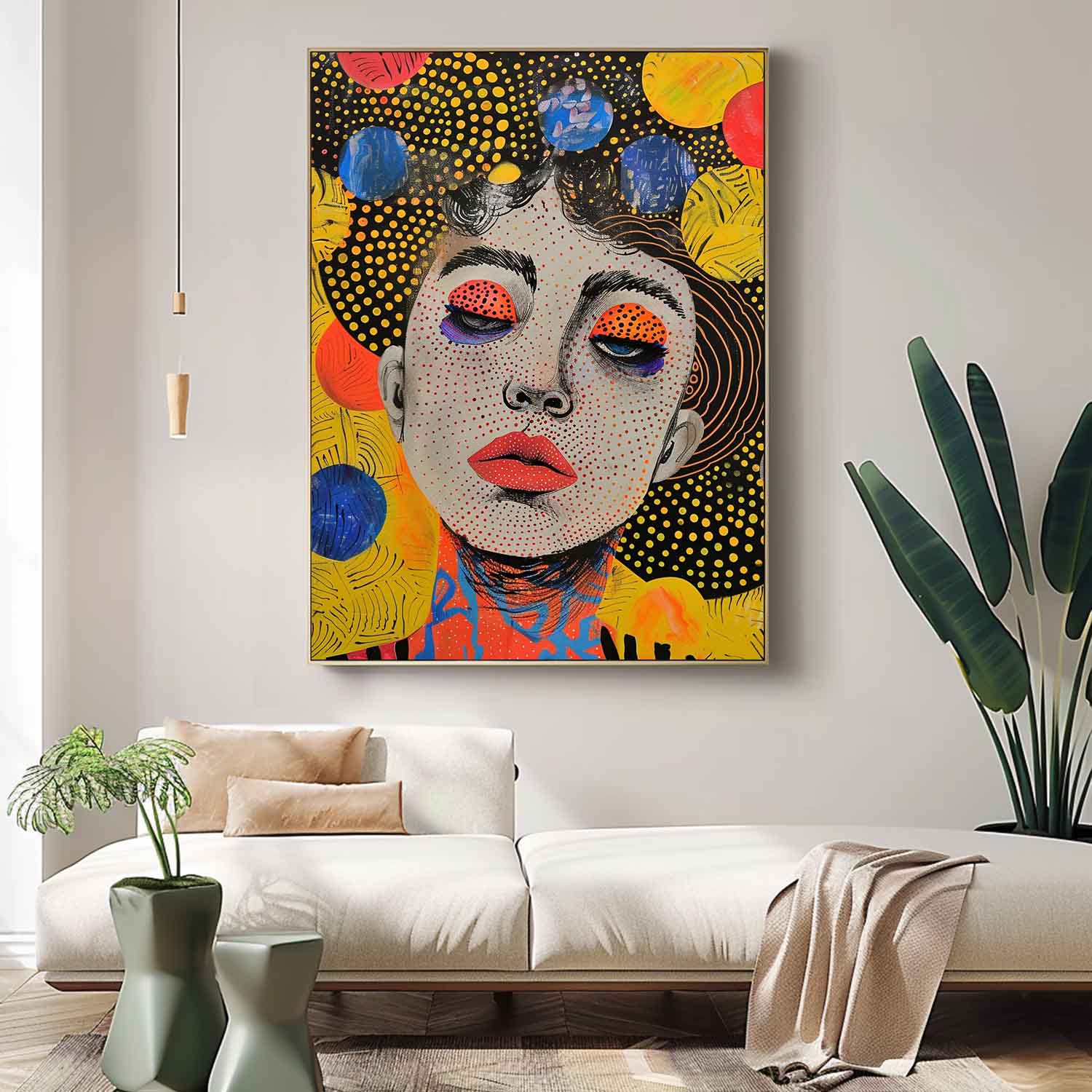 Pop Art Portrait Painting Vibrant Modern Wall Art