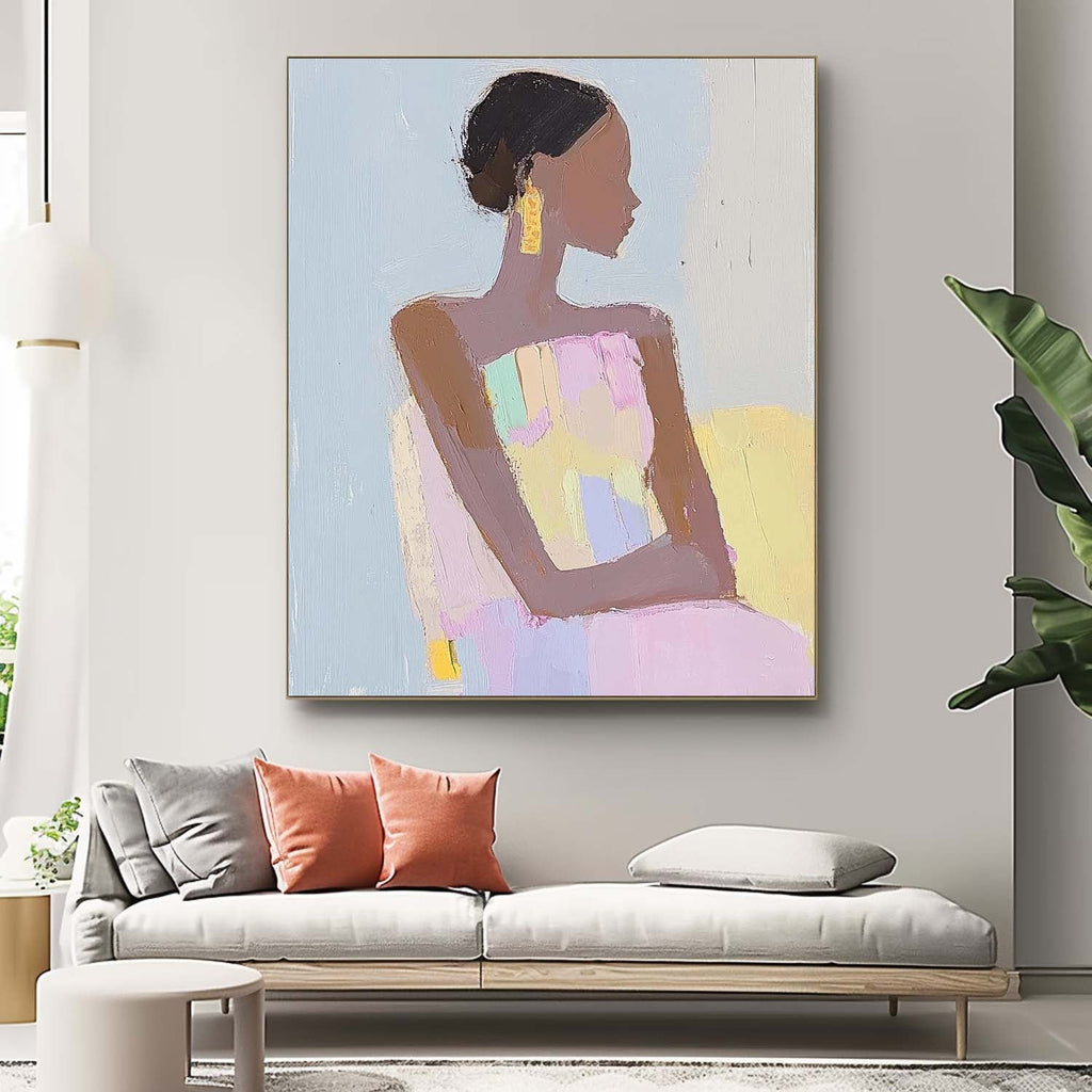 Figurative Painting Serene Woman Modern Wall Art