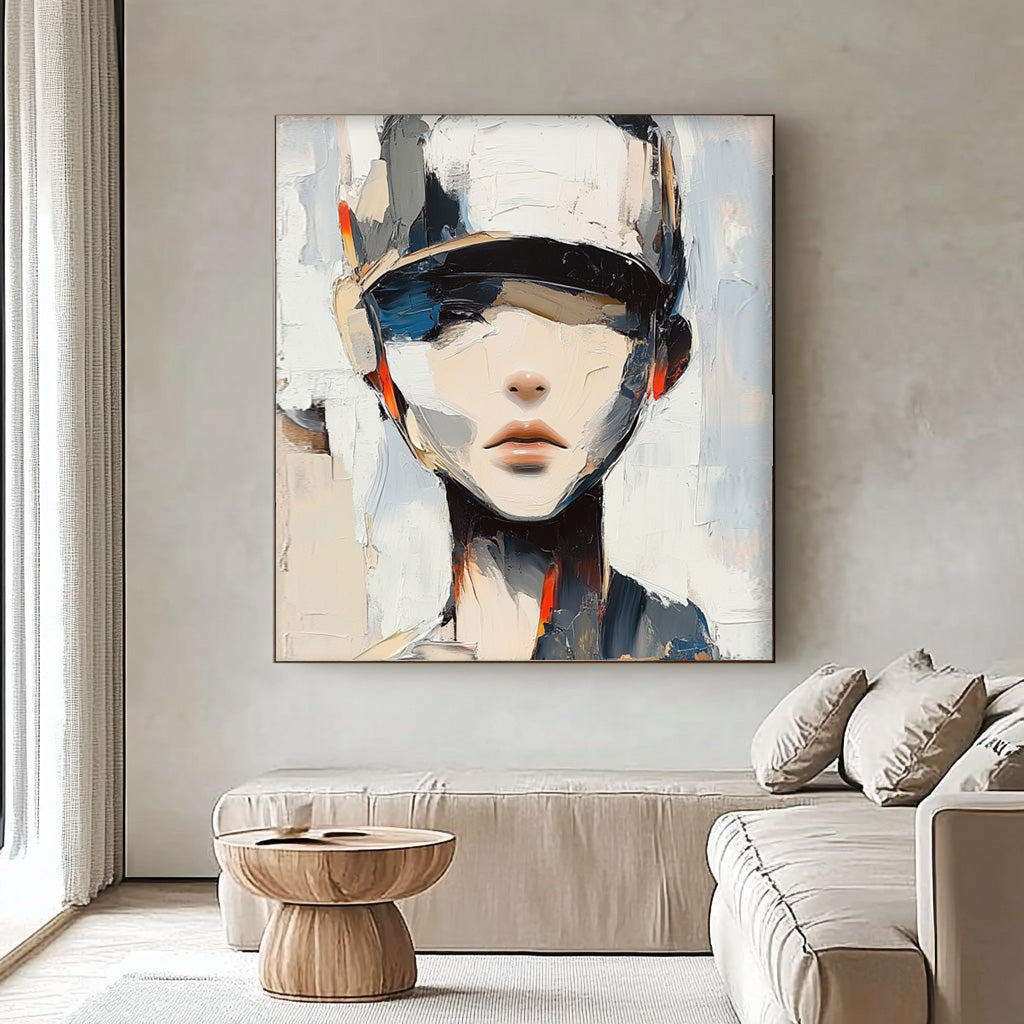 Abstract Impressionist Portrait Cap Painting