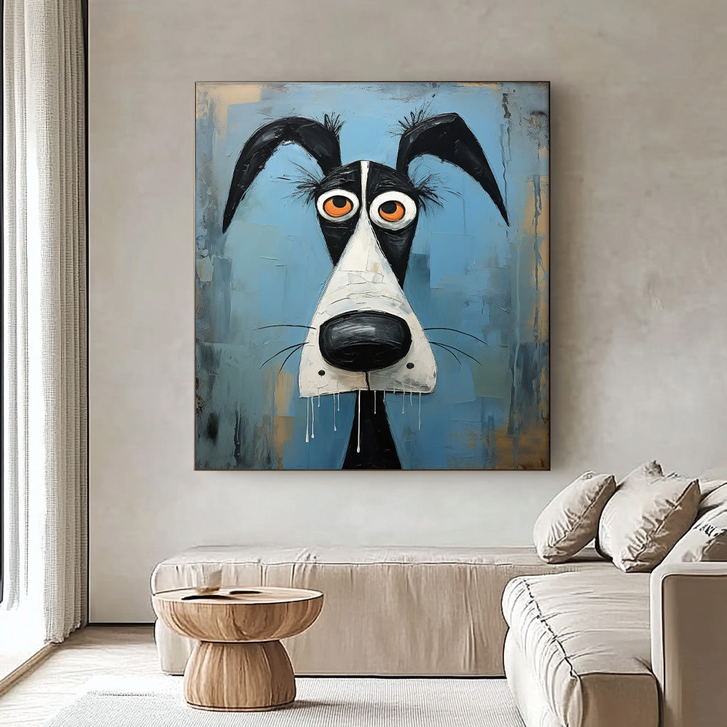 Surrealist Dog Painting Whimsical Pup Modern