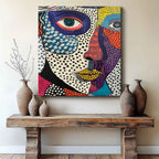 Surreal Pop Art Dual Portrait Vibrant Modern Wall Art