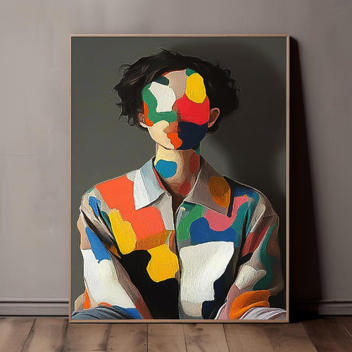 Abstract Color Block Portrait Modern Figurative