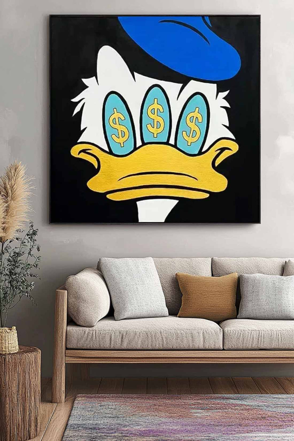 Pop Art Three Eyed Money Donald Duck Painting