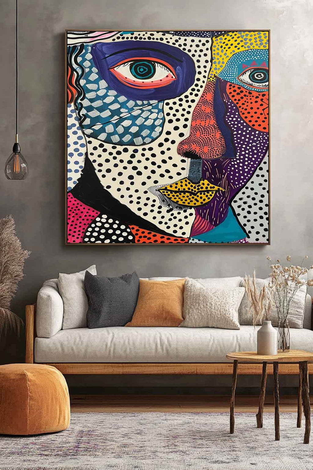 Surreal Pop Art Dual Portrait Vibrant Modern Wall Art