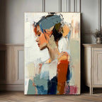 Female Profile Impasto Oil Painting Wall Decor