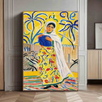 Fauvist Portrait Painting Vibrant Yellow & Blue