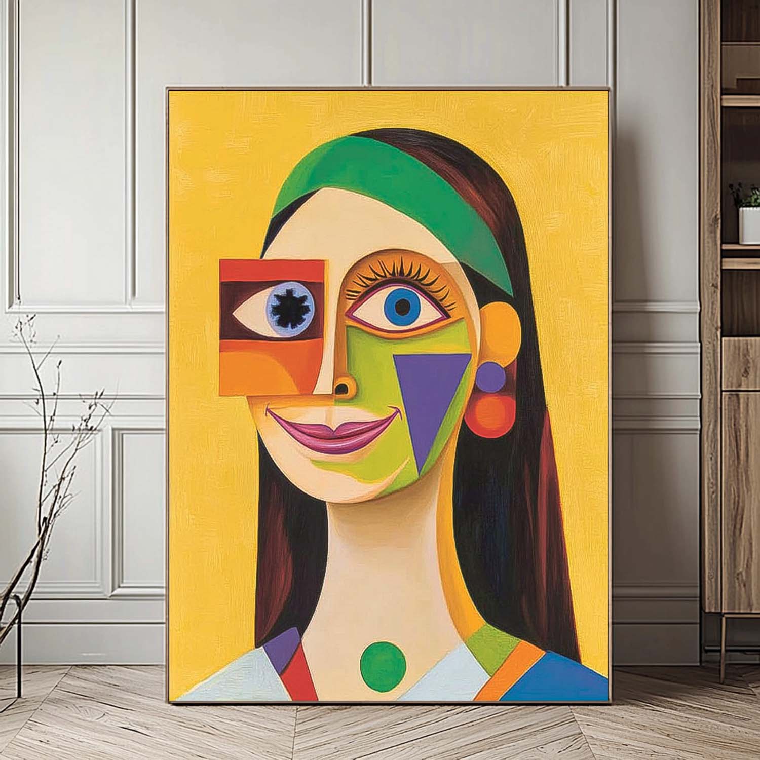 Two-Eye Portrait Vibrant Headband Oil Painting