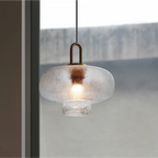Valentina Minimalist Blown Frosted Clear Glass Pendant Light
